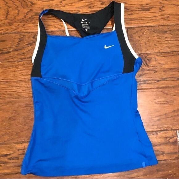 Nike dri-fit Razorback tank blue and black - Picture 1 of 3